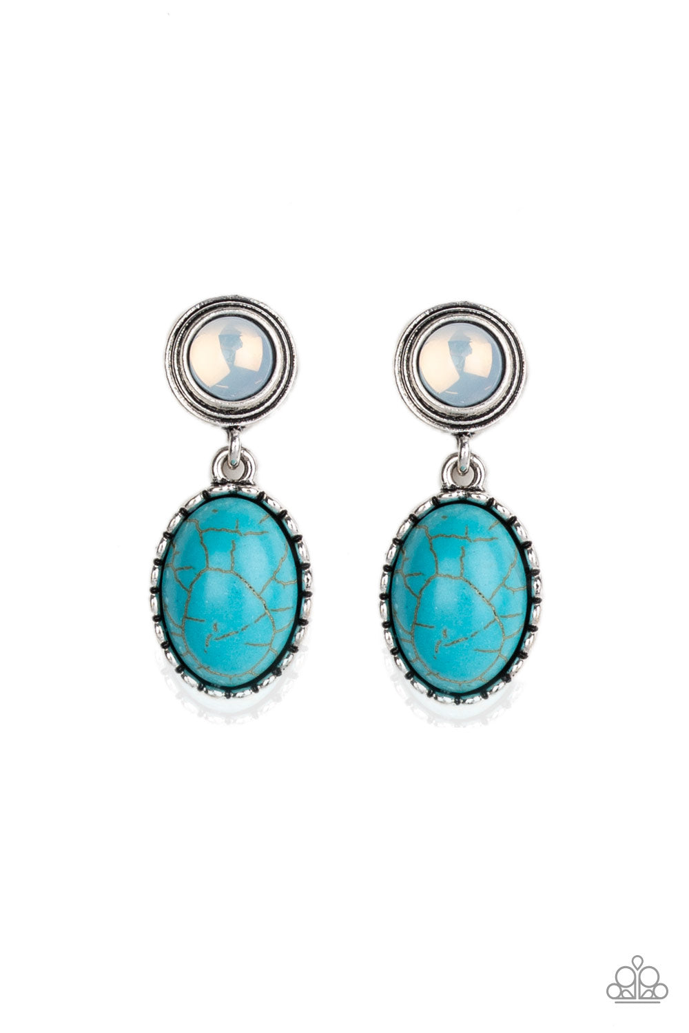Western Oasis Blue Earring - Paparazzi Accessories