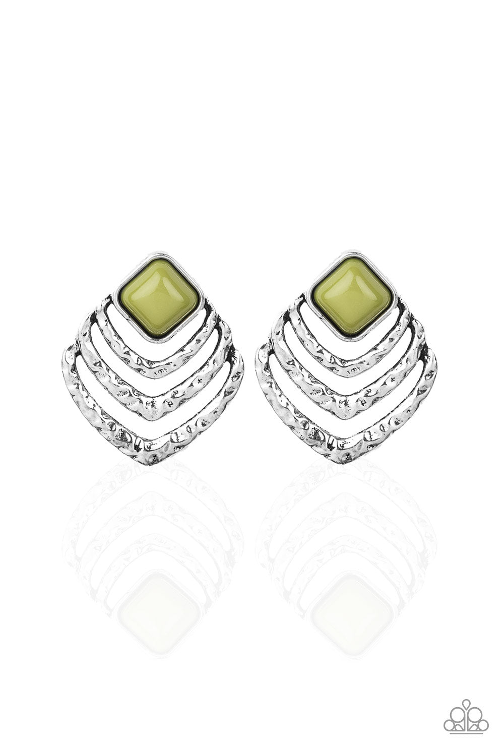 Rebel Ripple Green Earring - Paparazzi Accessories