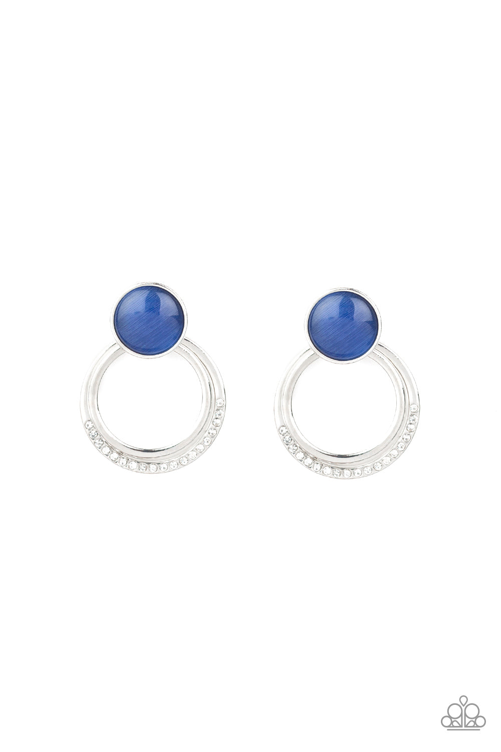 Glow Roll Blue Earring - Paparazzi Accessories