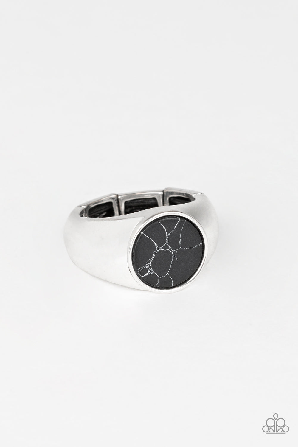 Carbon Print Black Ring - Paparazzi Accessories