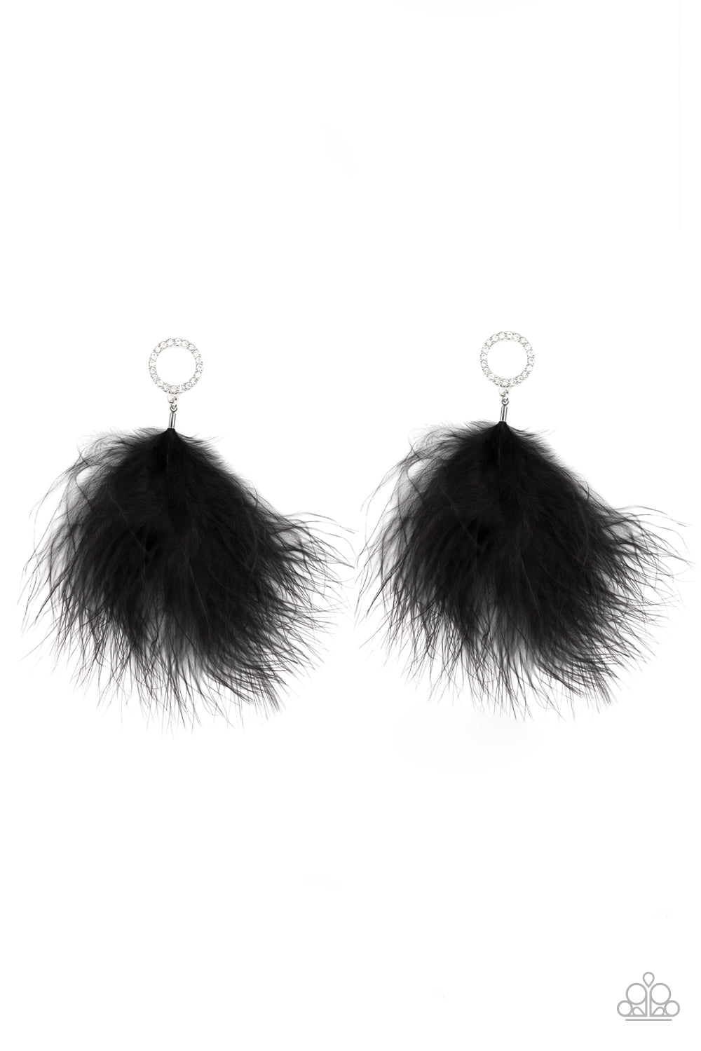 BOA Down Black Earring - Paparazzi Accessories