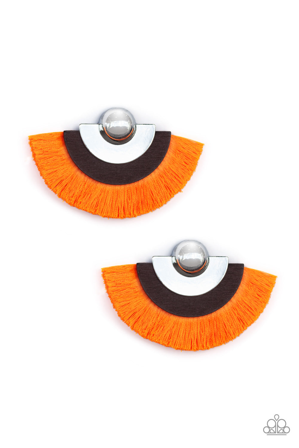 Fan The FLAMBOYANCE Orange Earring - Paparazzi Accessories