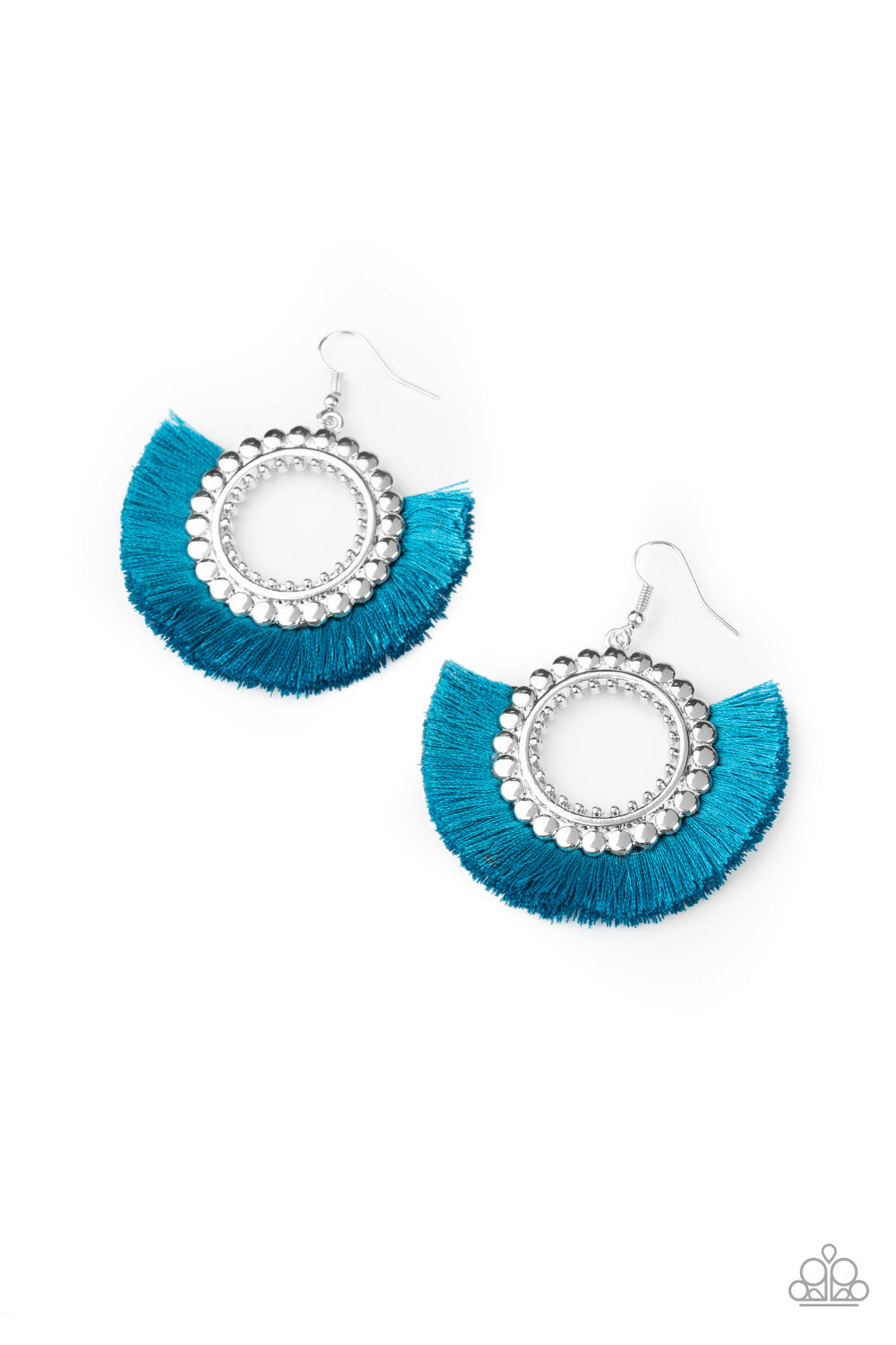 Fringe Fanatic Blue Earring - Paparazzi Accessories
