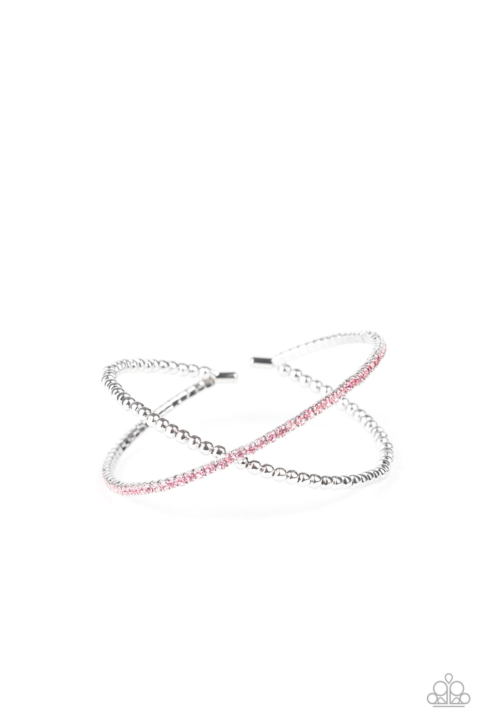 Chicly Crisscrossed Pink Cuff Bracelet - Paparazzi Accessories