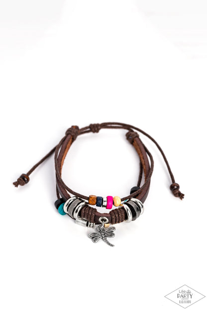 Fly High Dragonfly Brown Unisex Bracelet - Paparazzi Accessories
