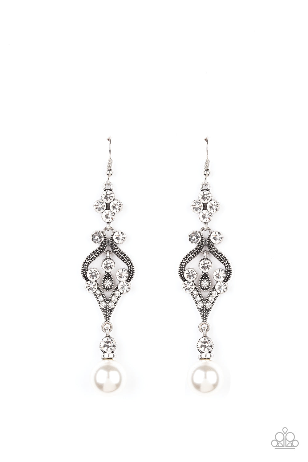Elegantly Extravagant White Earring - Paparazzi Accessories