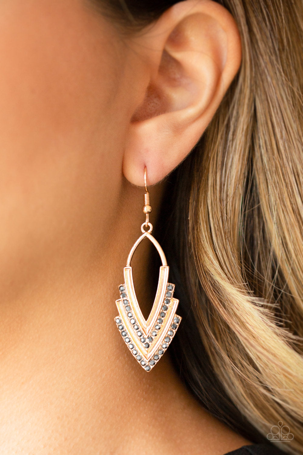 Tour de Force Gold Earring - Paparazzi Accessories