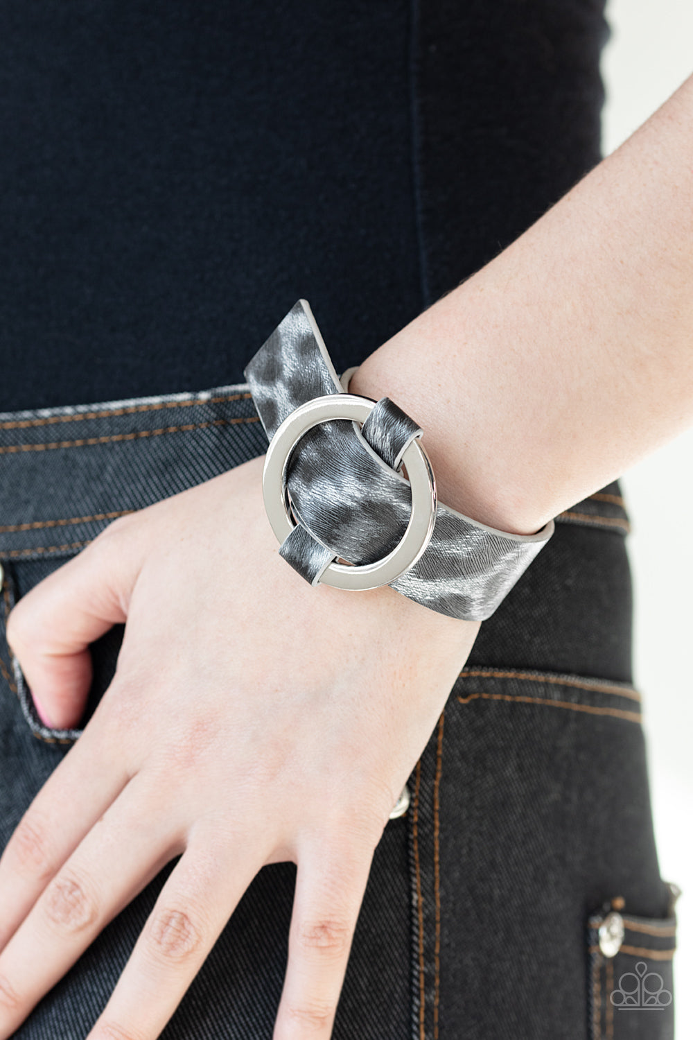 Jungle Cat Couture Silver Wrap Bracelet - Paparazzi Accessories