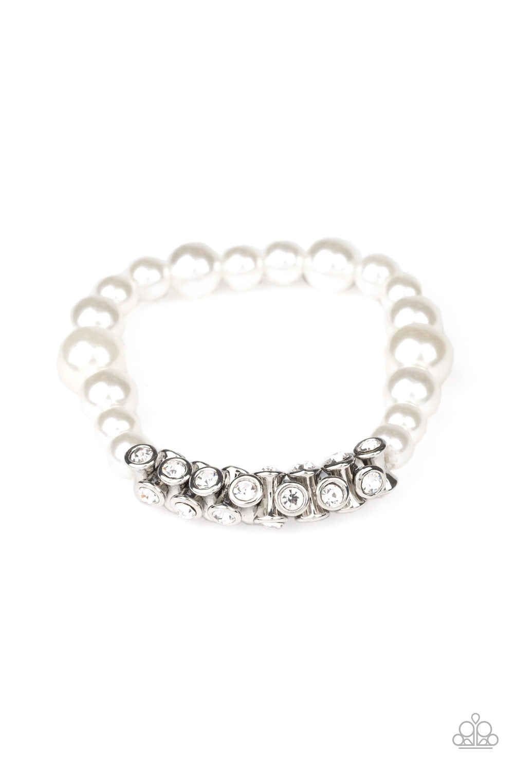 Traffic-Stopping Sparkle White Bracelet - Paparazzi Accessories