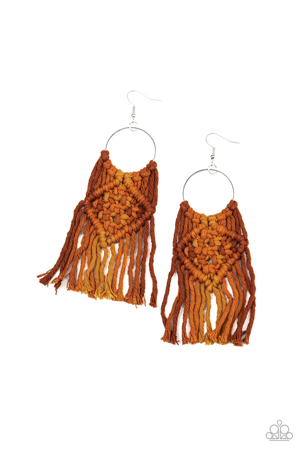 Macrame Rainbow Brown Earring - Paparazzi Accessories