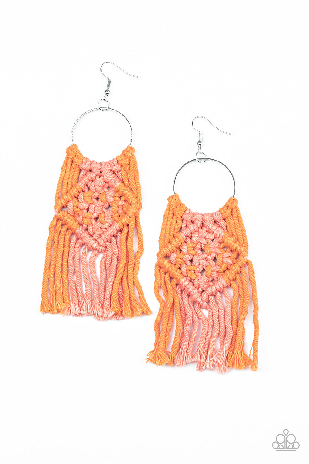Macrame Rainbow Orange Earring - Paparazzi Accessories
