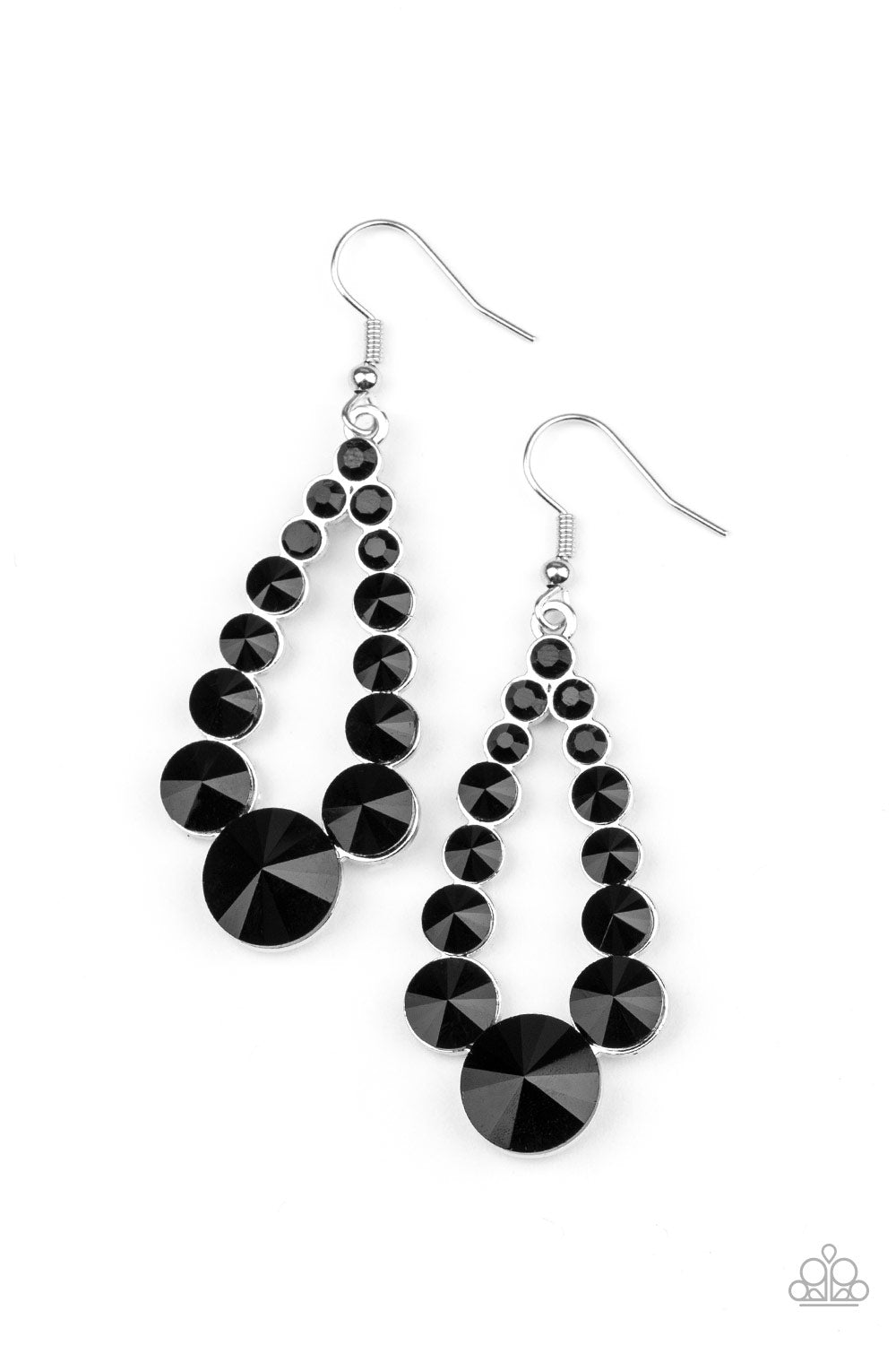 Here GLOWS Nothing! Black Earring - Paparazzi Accessories