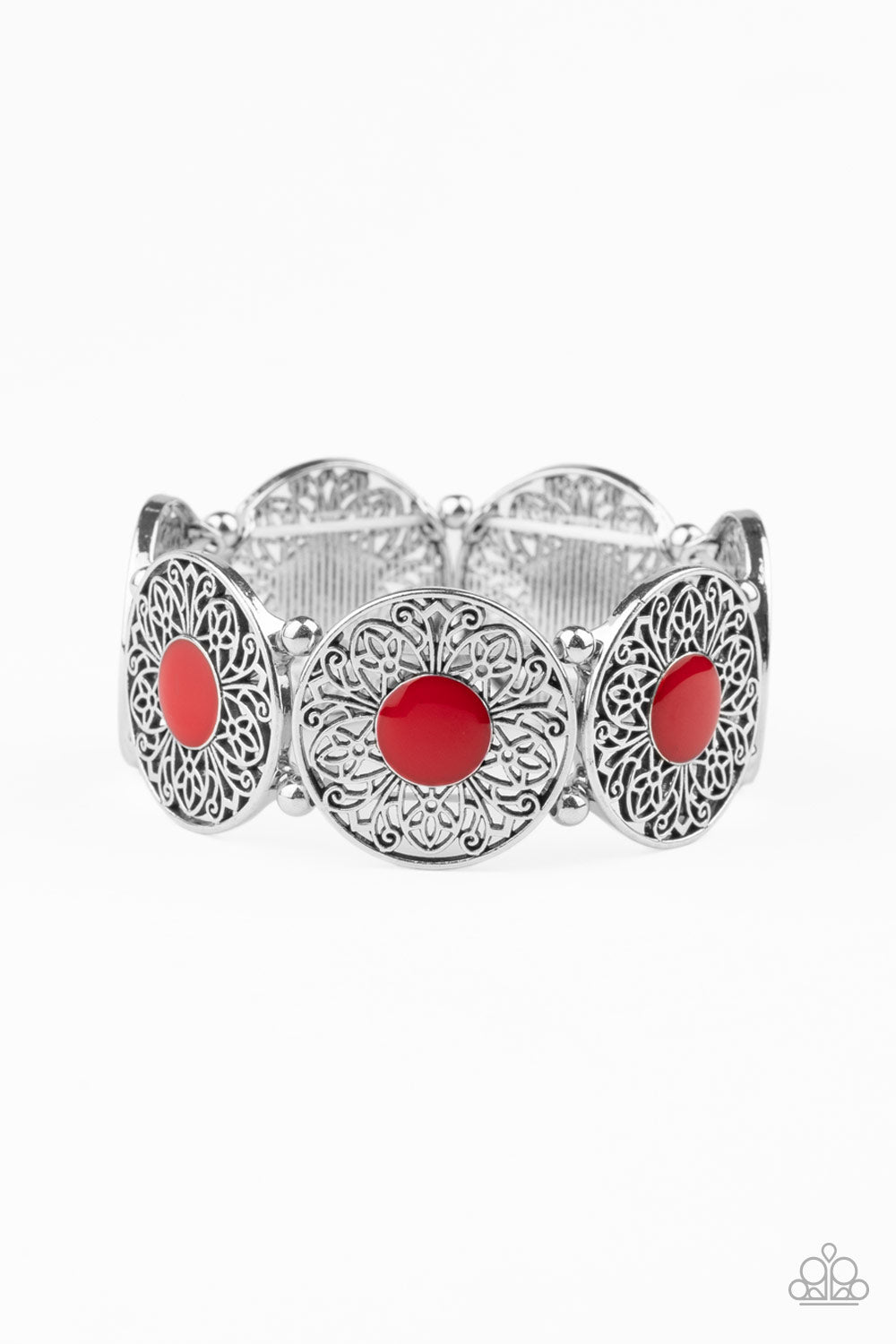 Painted Garden Red Bracelet - Paparazzi Accessories