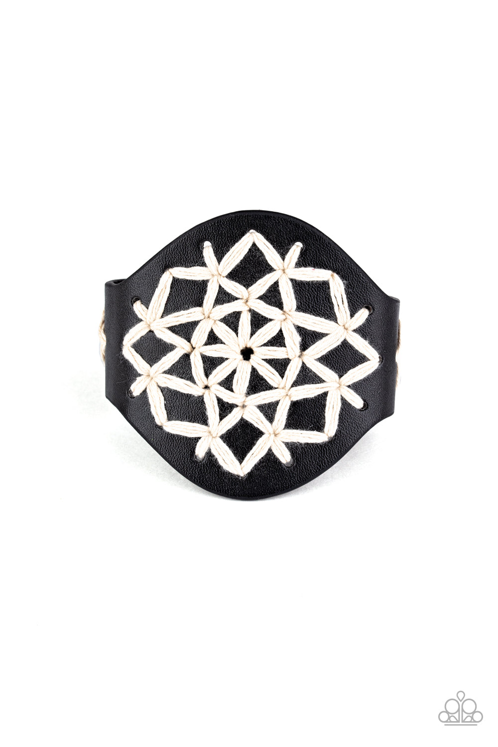 A Cross-Stitch In Time Black Wrap Bracelet - Paparazzi Accessories