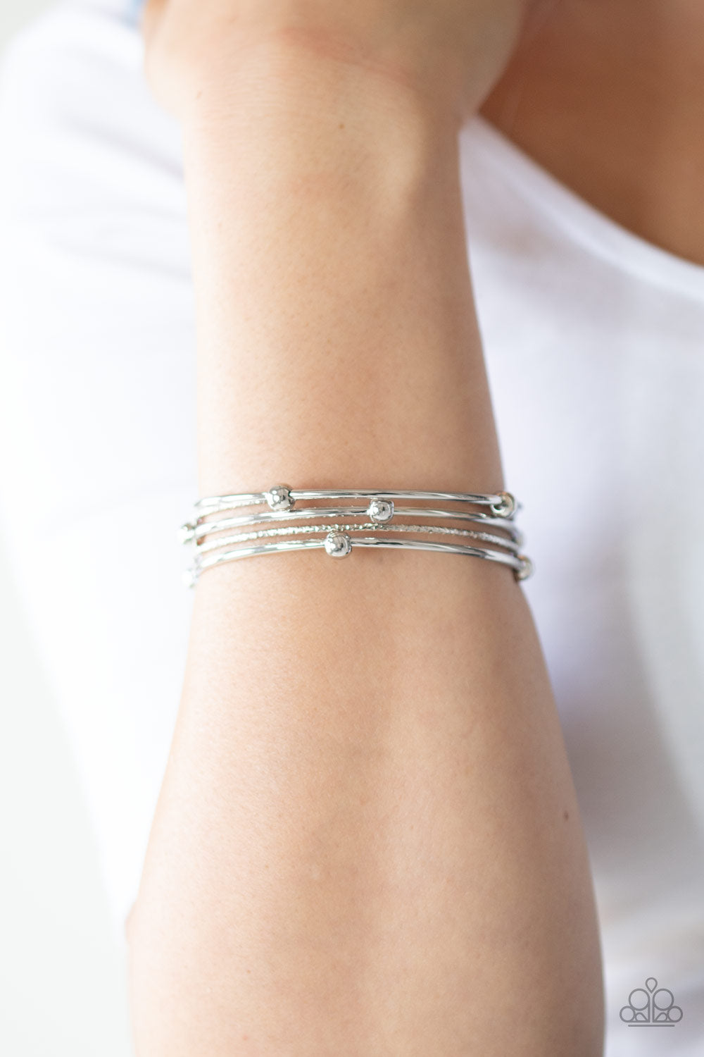 Stellar Orbit Silver Bracelet - Paparazzi Accessories