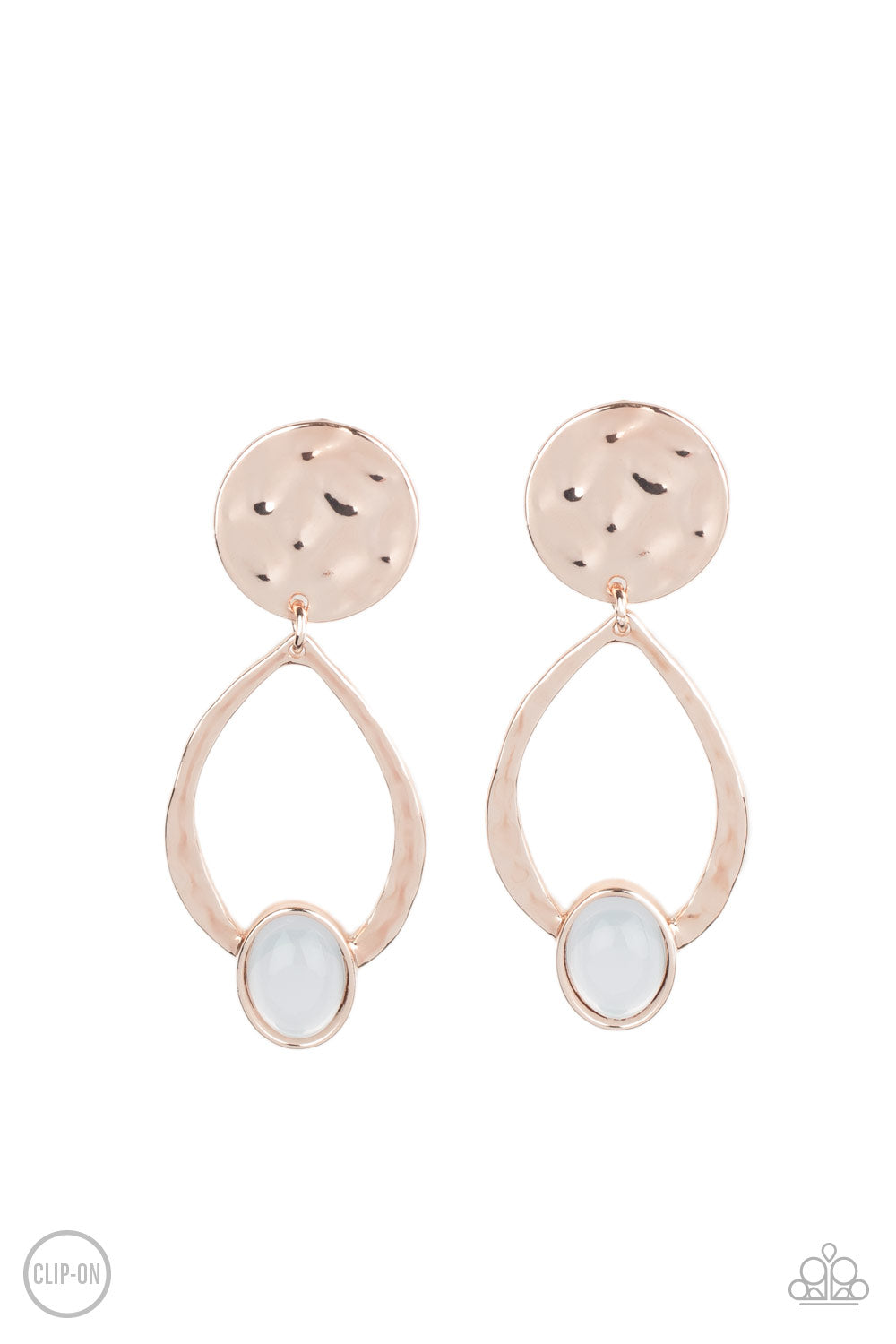 Opal Obsession Rose Gold Clip-On Earring - Paparazzi Accessories