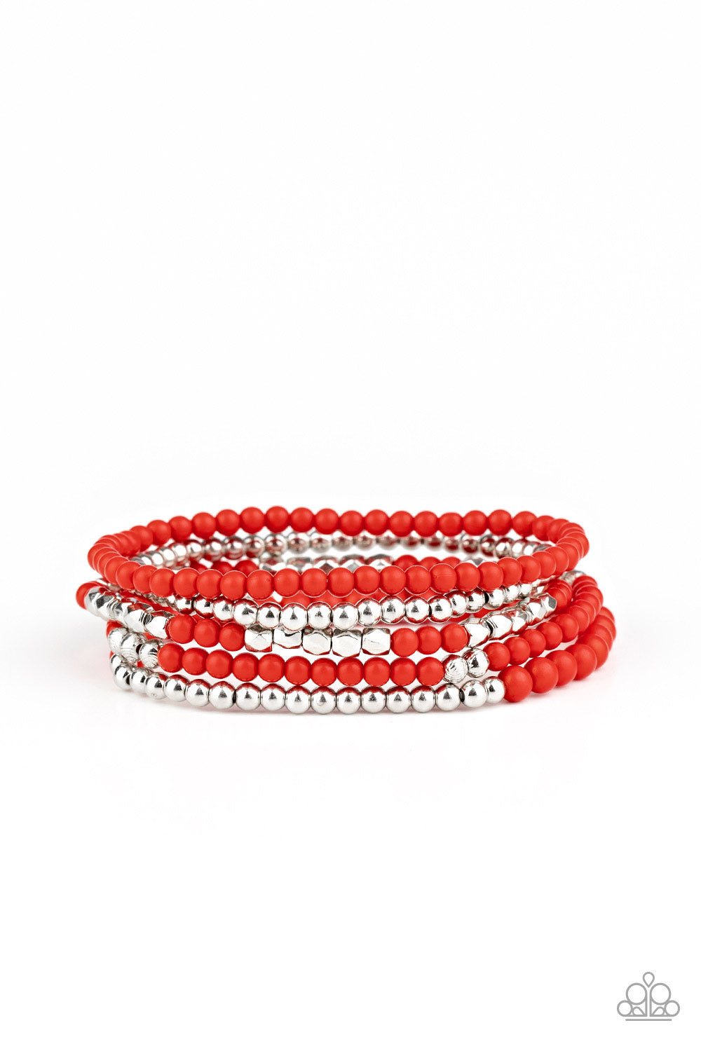 Stacked Showcase Red Bracelet - Paparazzi Accessories
