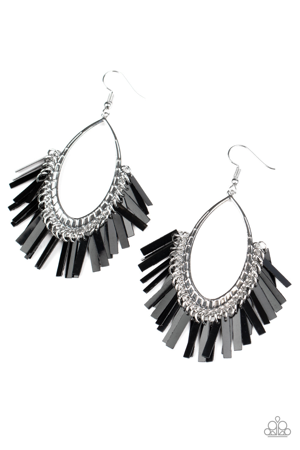 Fine-Tuned Machine Black Earring - Paparazzi Accessories