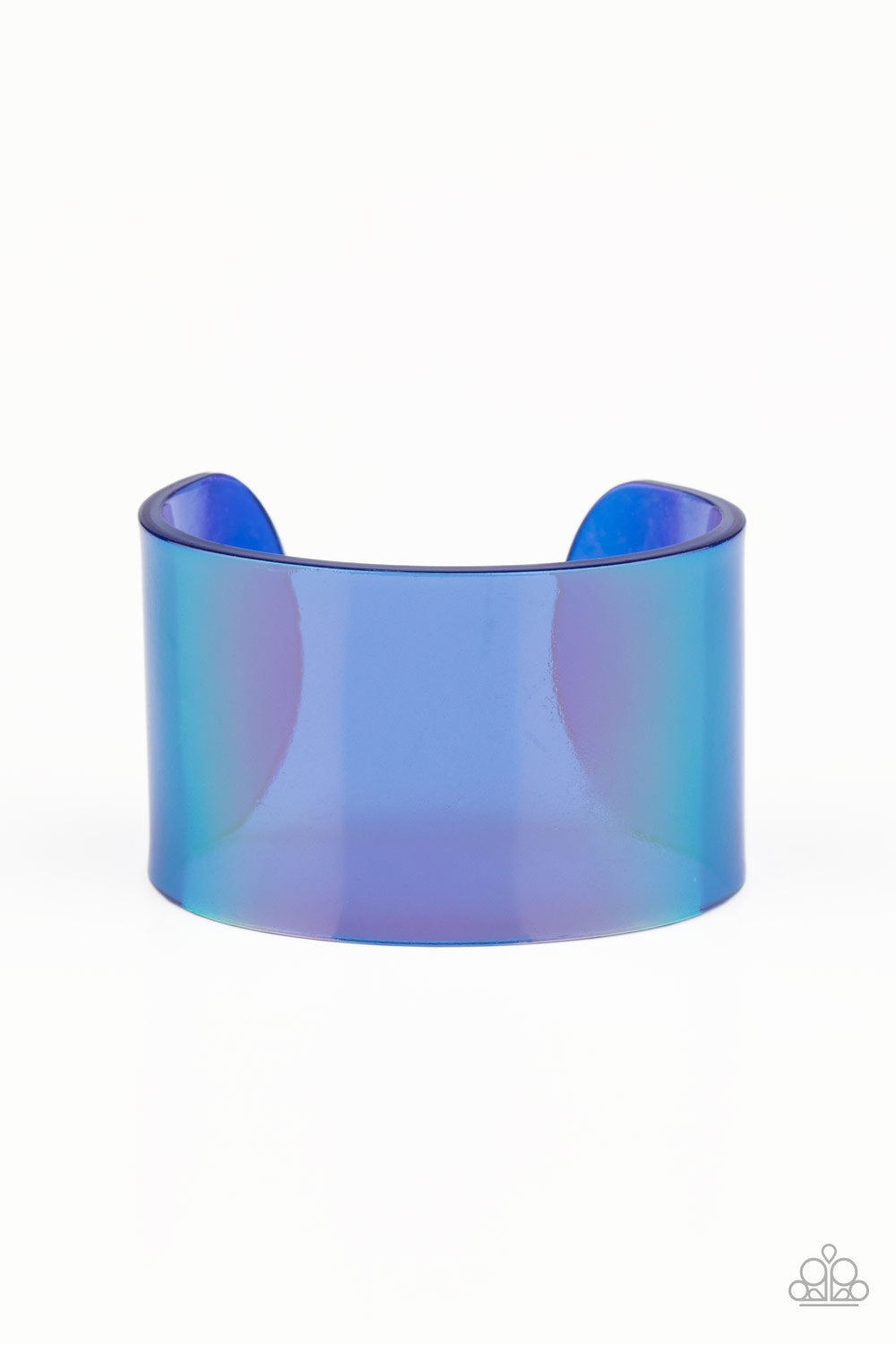 Holographic Aura Blue Cuff Bracelet - Paparazzi Accessories