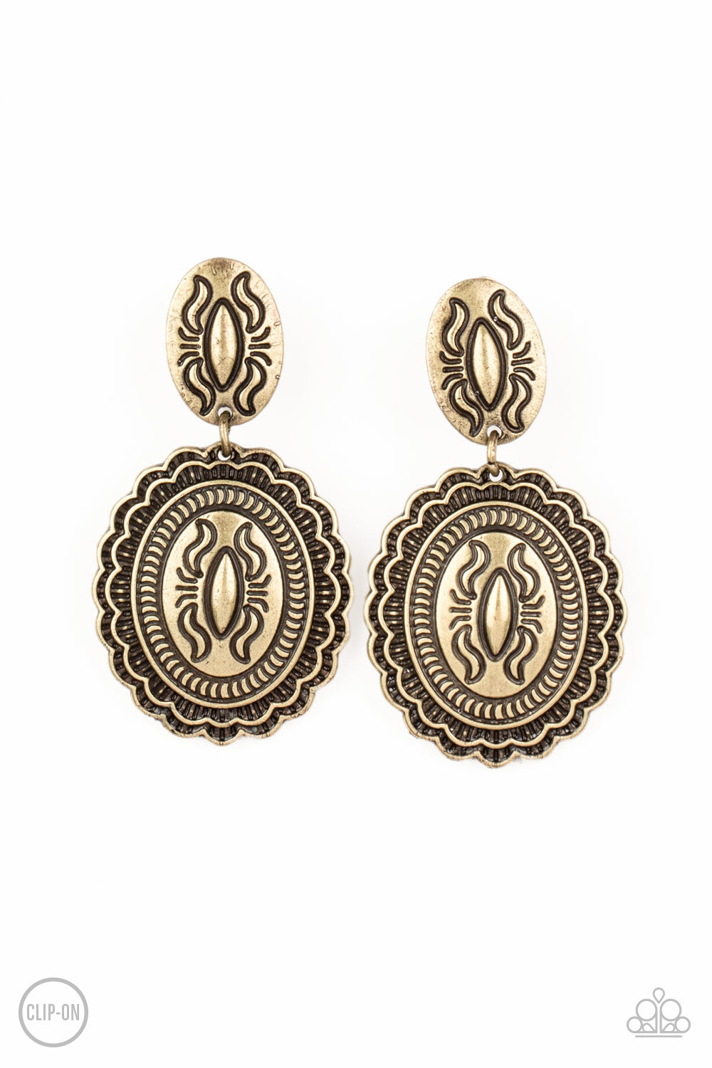 Ageless Artifact Brass Clip-On Earring