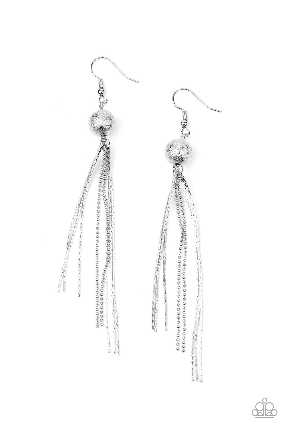 SLEEK-ing Revenge Silver Earring - Paparazzi Accessories