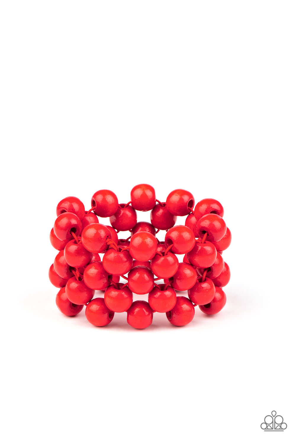 Tiki Tropicana Red Wooden Bracelet - Paparazzi Accessories