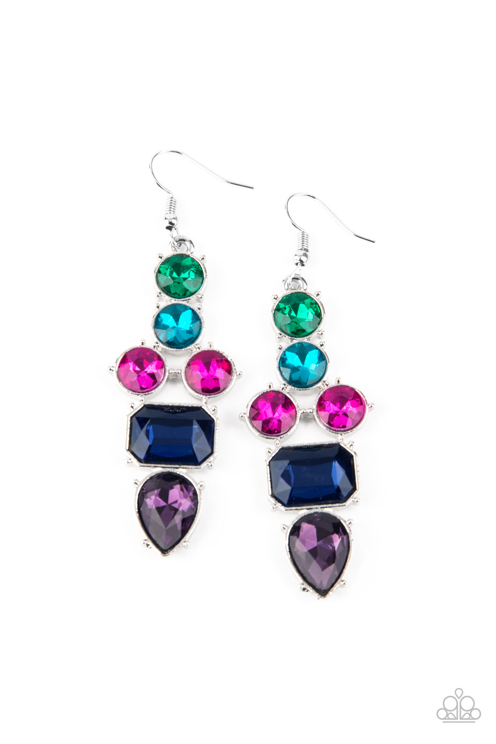 Look At Me GLOW! Blue Earring - Paparazzi Accessories