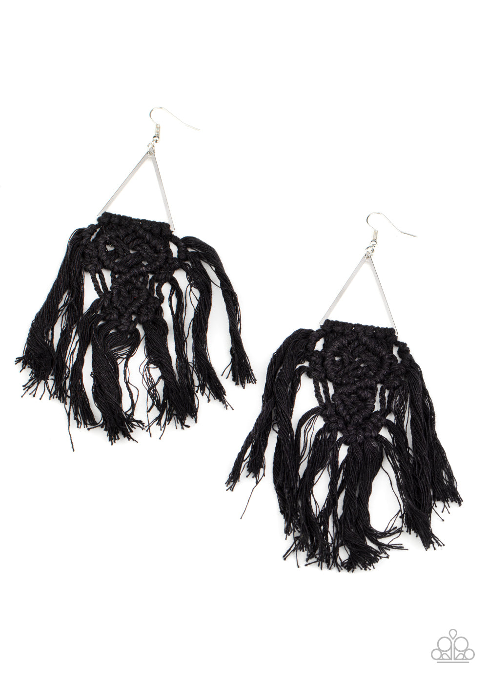 Modern Day Macrame Black Earring - Paparazzi Accessories
