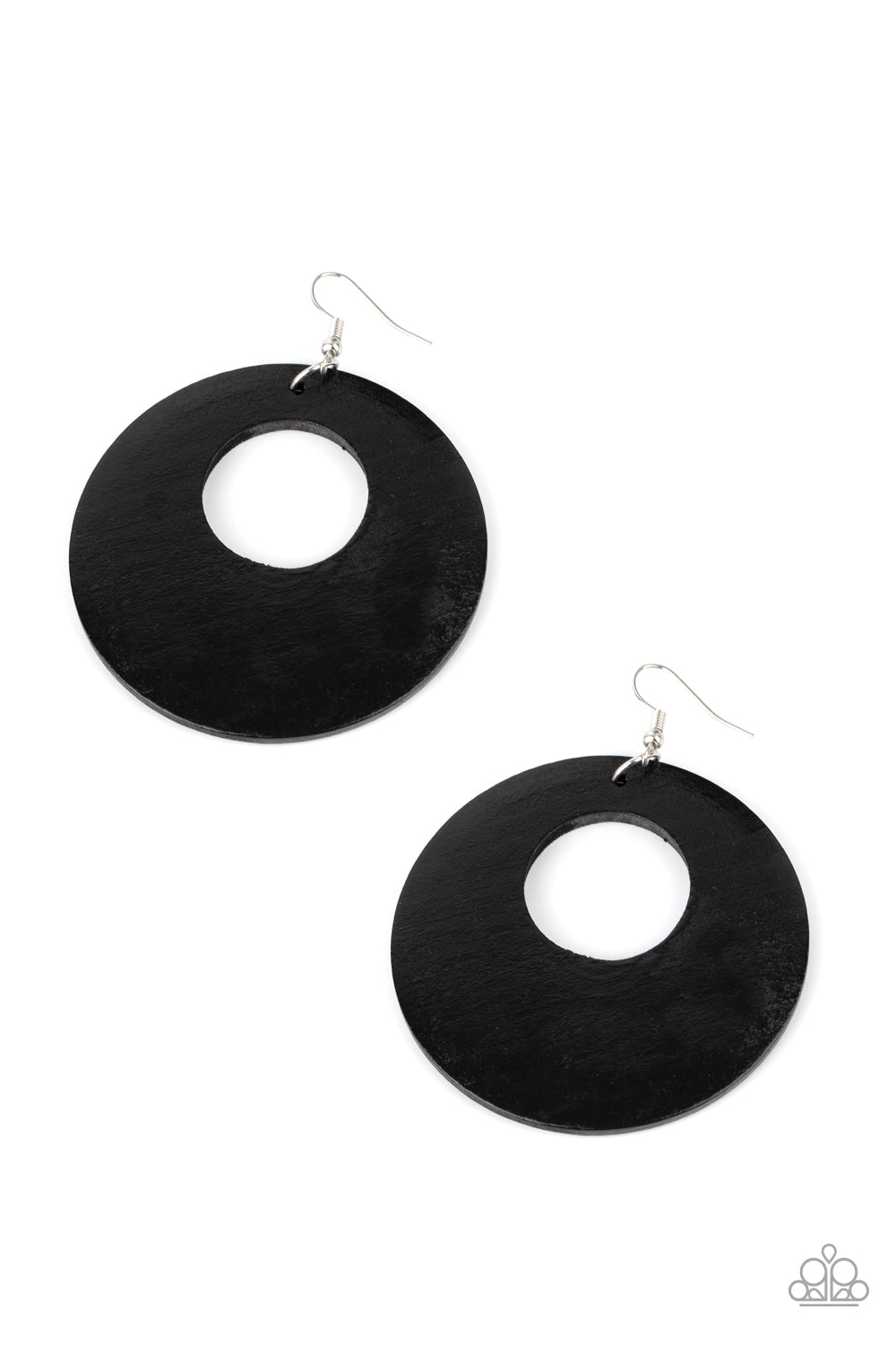 Island Hop Black Wooden Earring - Paparazzi Accessories