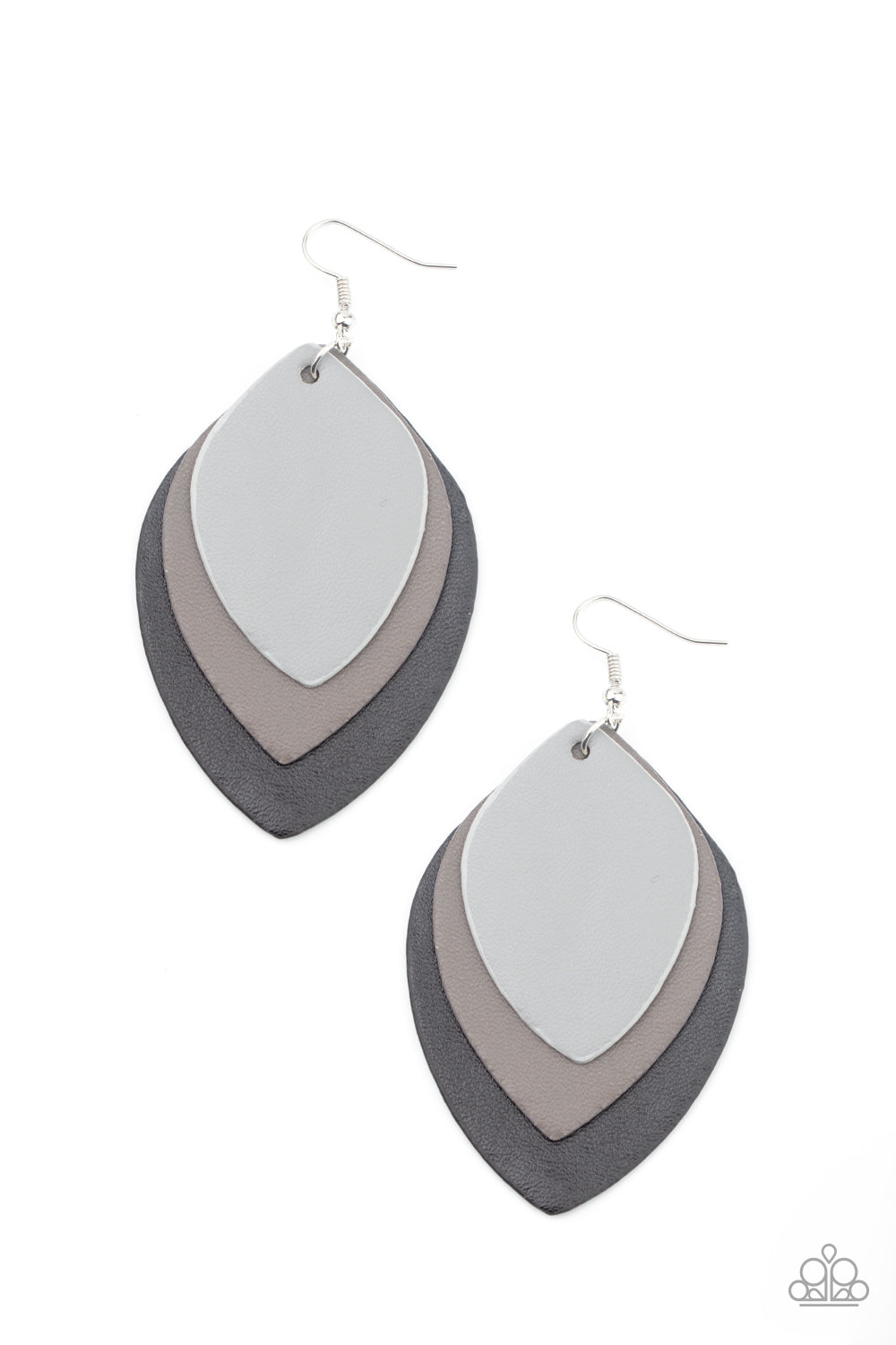 Light as a LEATHER Black Earring - Paparazzi Accessories