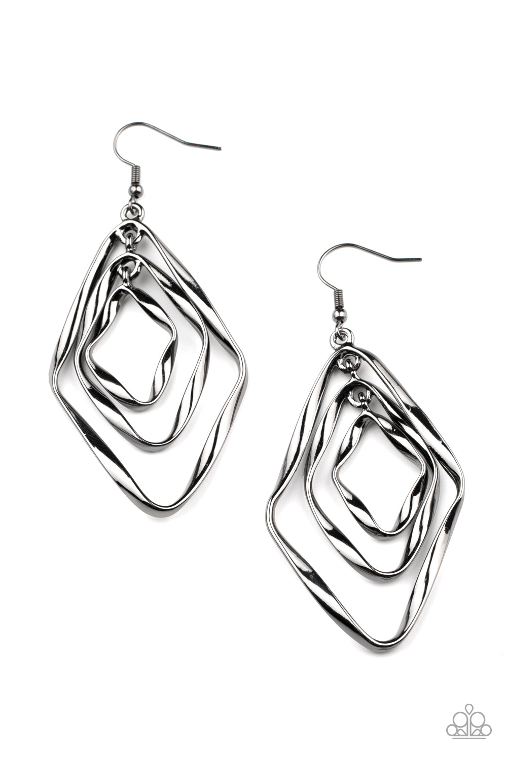 Retro Resplendence Black Earring - Paparazzi Accessories