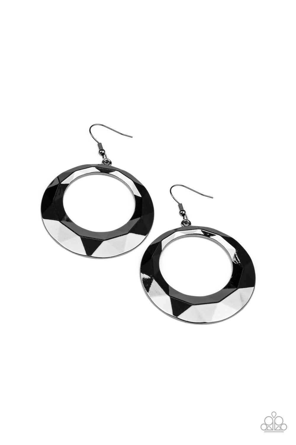 Fiercely Faceted Black Earring - Paparazzi Accessories