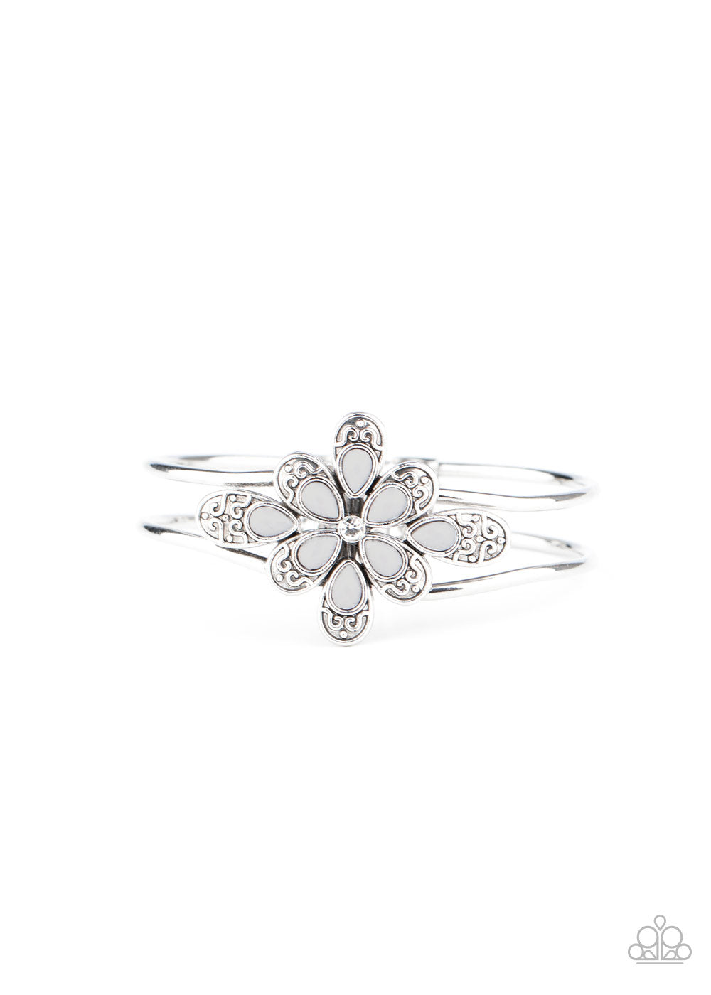 Go With The FLORALS Silver Bracelet - Paparazzi Accessories