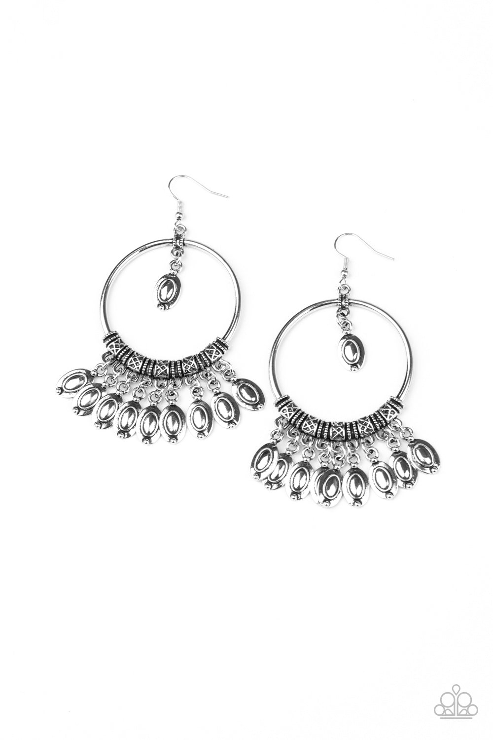 Metallic Harmony Silver Earring - Paparazzi Accessories