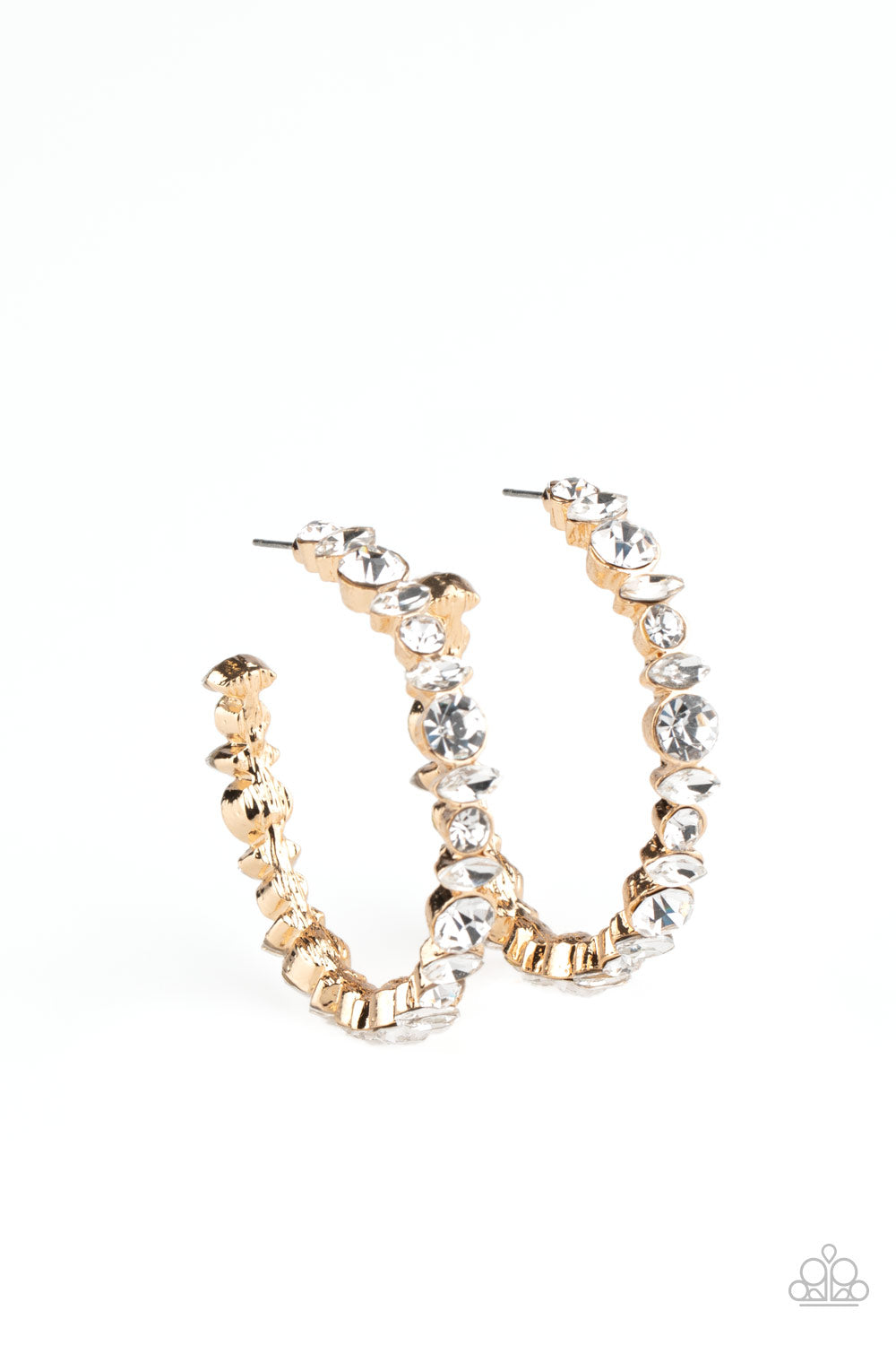 Can I Have Your Attention? Gold Hoop Earring - Paparazzi Accessories