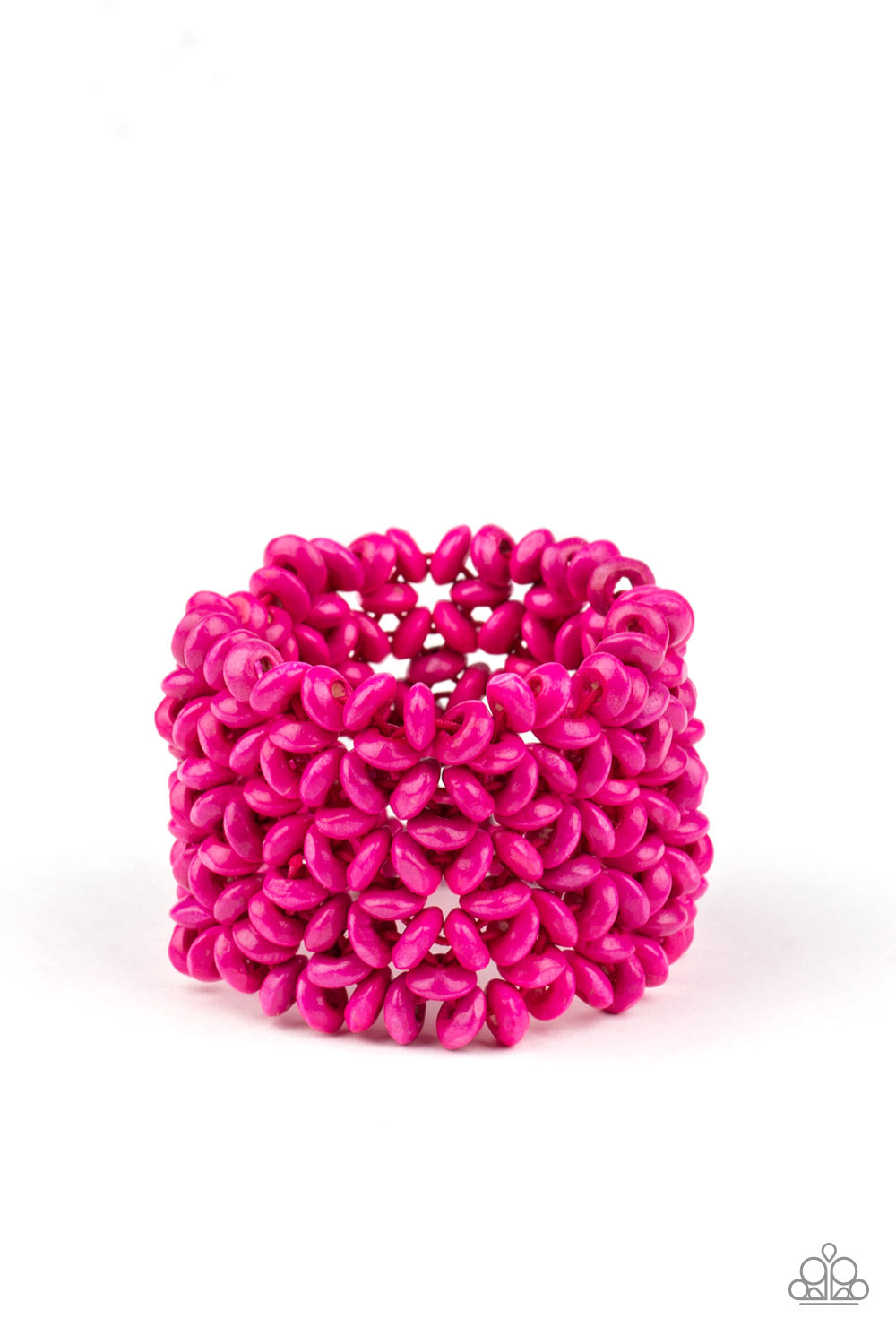 Island Expression Pink Wooden Bracelet - Paparazzi Accessories