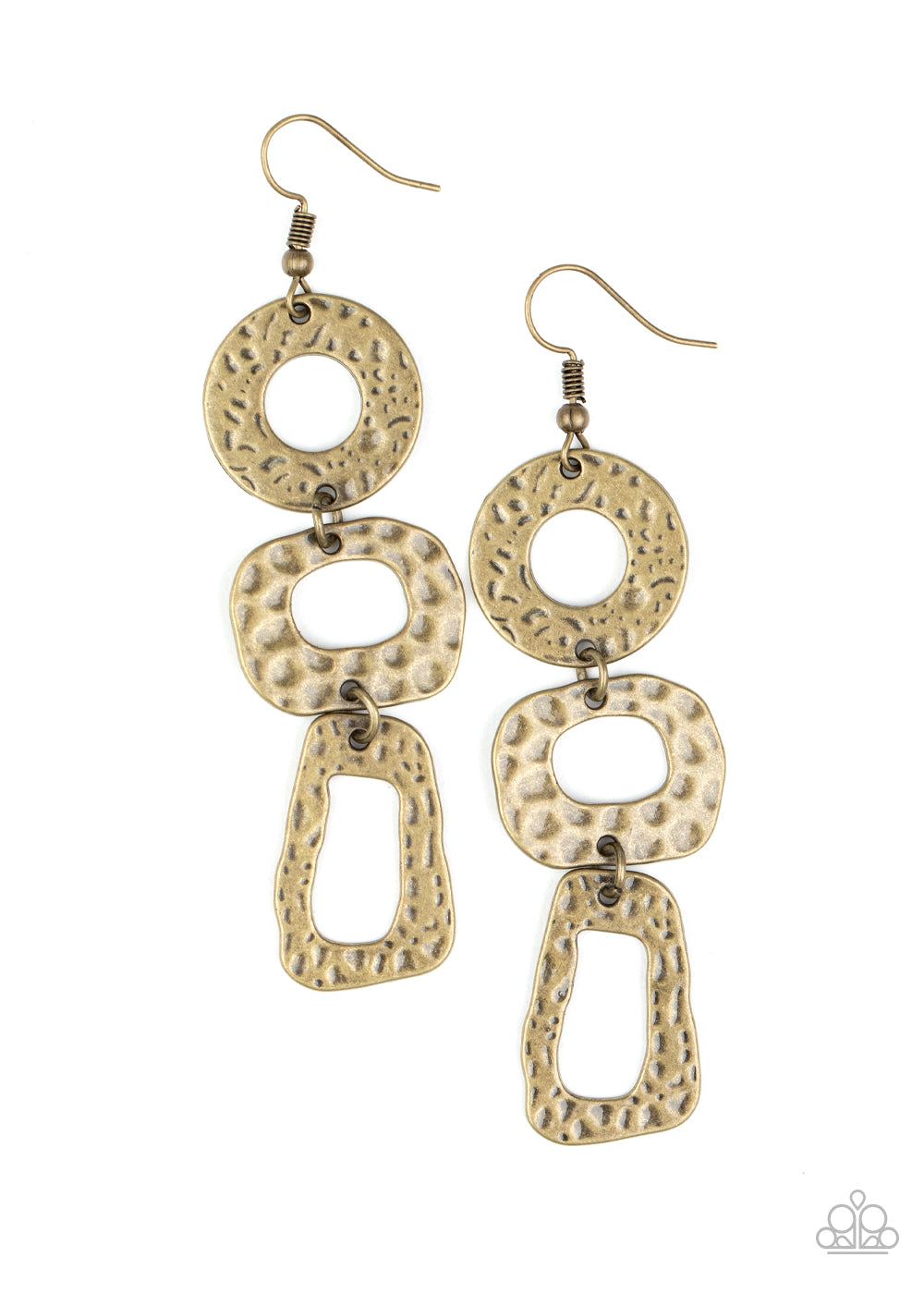 Prehistoric Prowl Brass Earring - Paparazzi Accessories