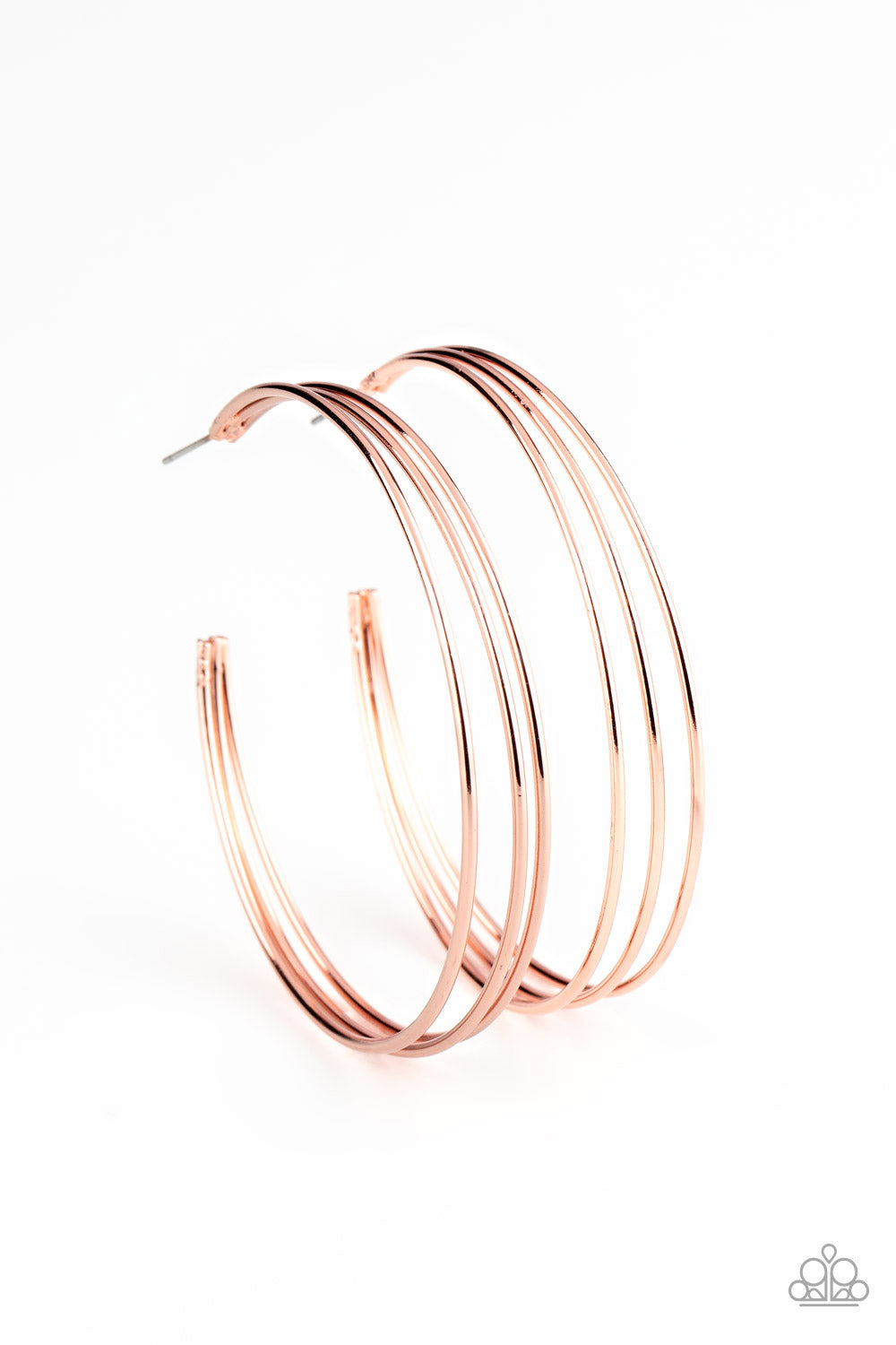 Rimmed Radiance Copper Hoop Earring - Paparazzi Accessories