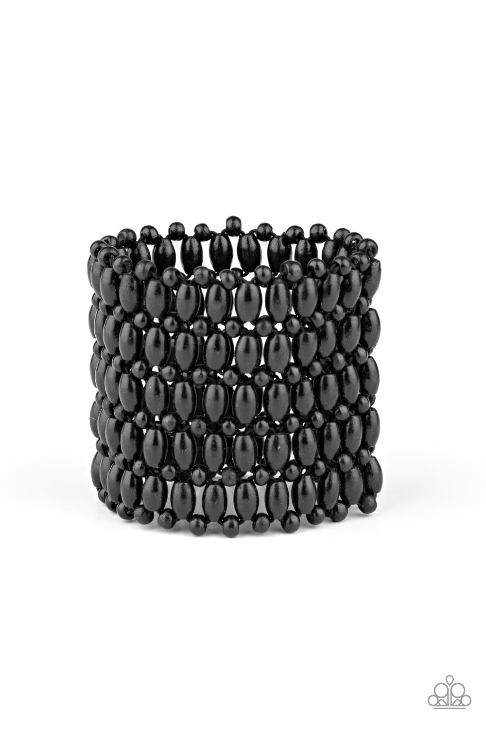 Way Down In Kokomo Black Wooden Bracelet - Paparazzi Accessories
