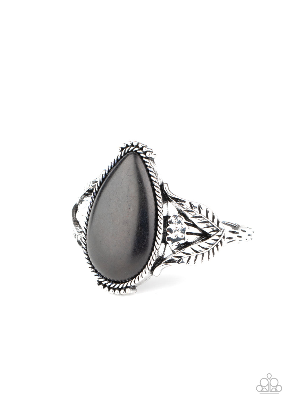 Blooming Oasis Black Cuff Bracelet - Paparazzi Accessories