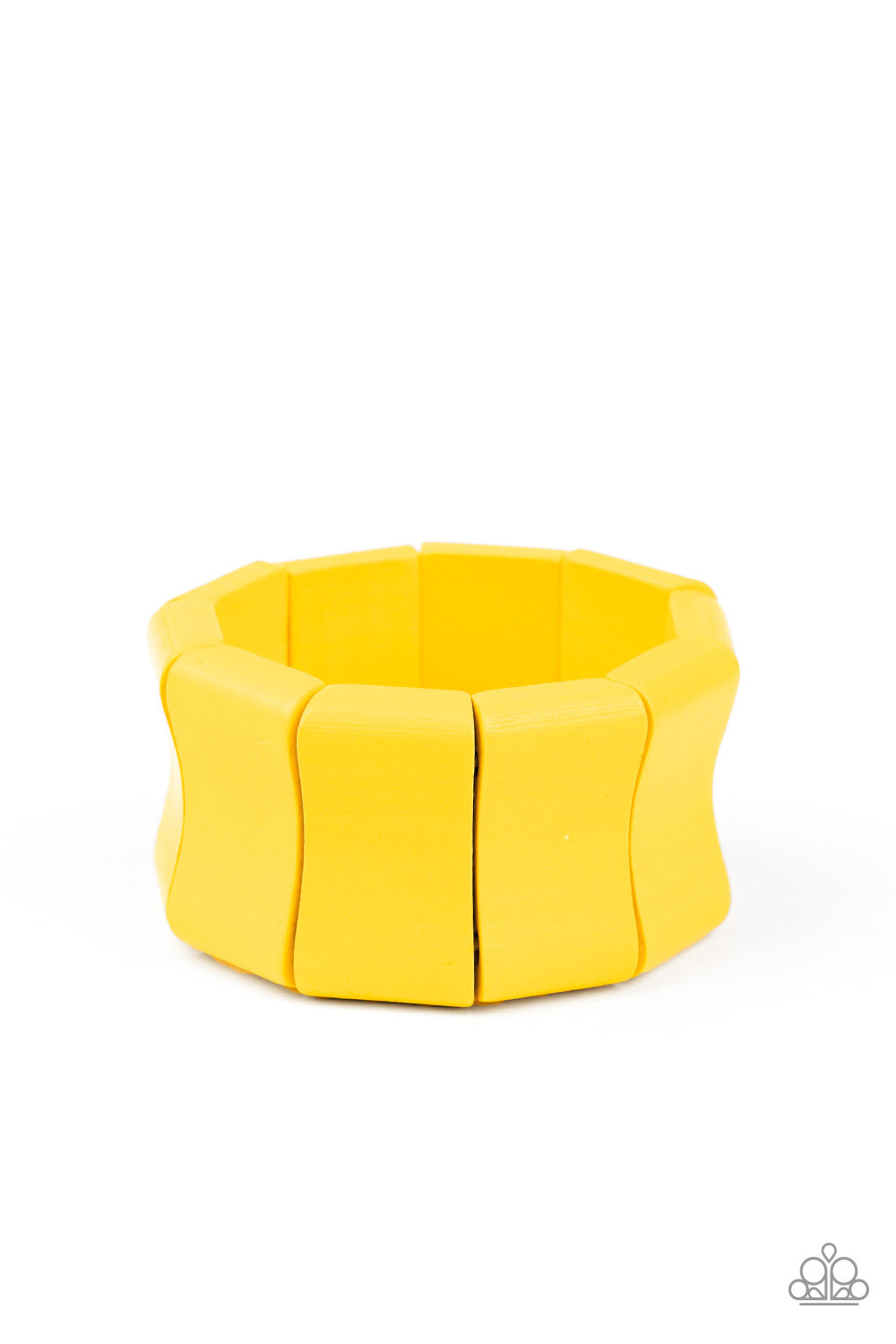 Caribbean Couture Yellow Wooden Bracelet - Paparazzi Accessories