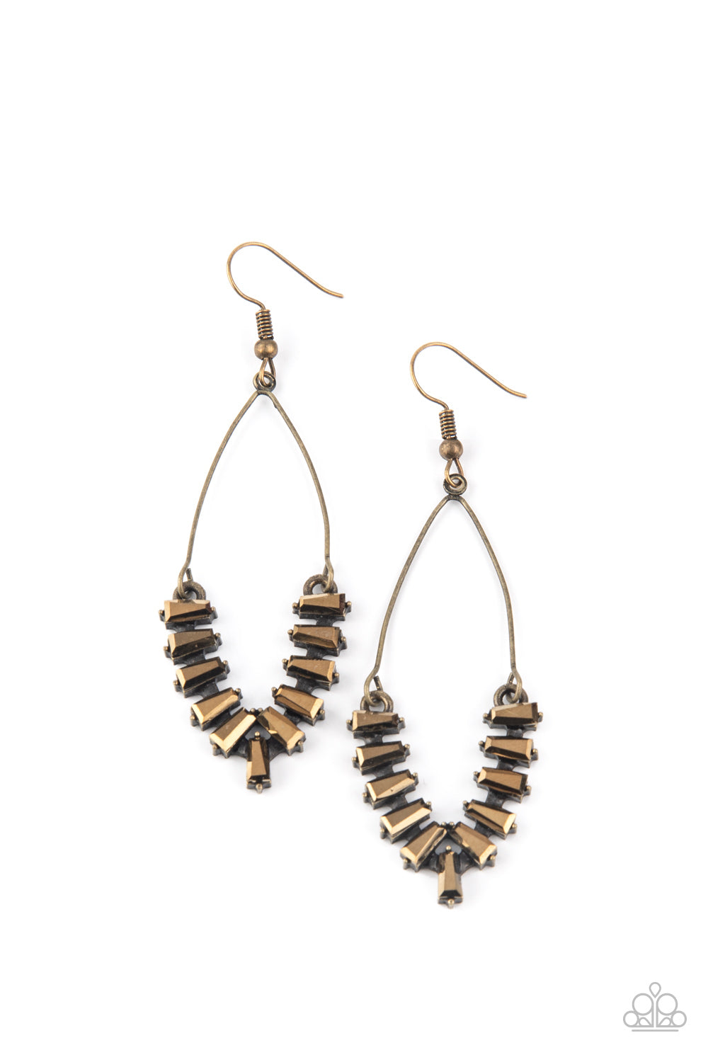 Me, Myself, and ICE Brass Earring - Paparazzi Accessories