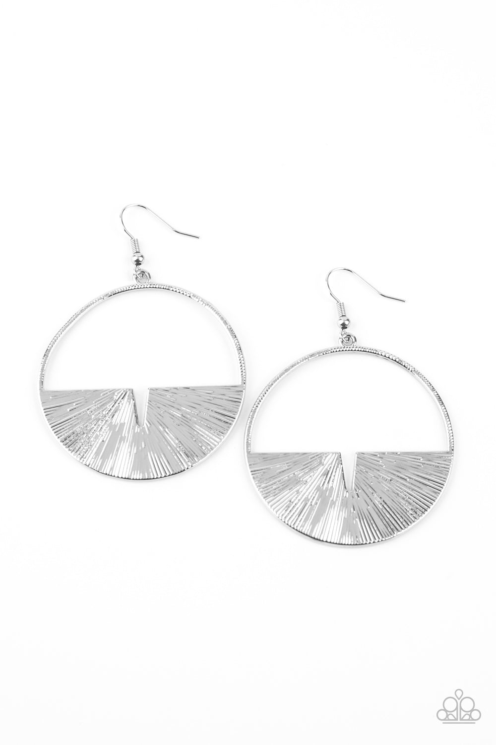 Reimagined Refinement Silver Earring - Paparazzi Accessories