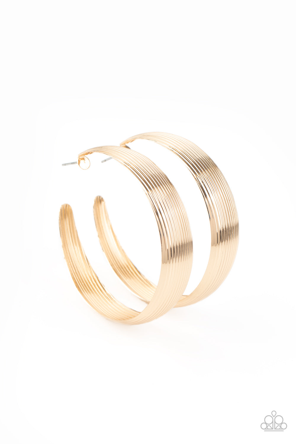 Desert Wanderings Gold Hoop Earring - Paparazzi Accessories