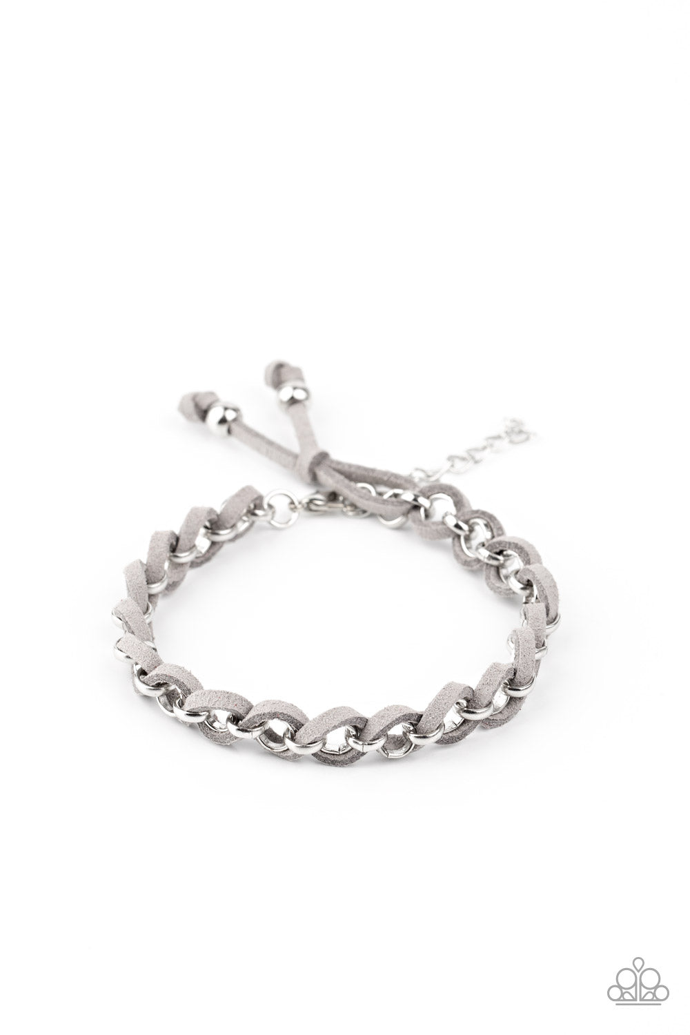 SUEDE Side to Side Silver Bracelet - Paparazzi Accessories