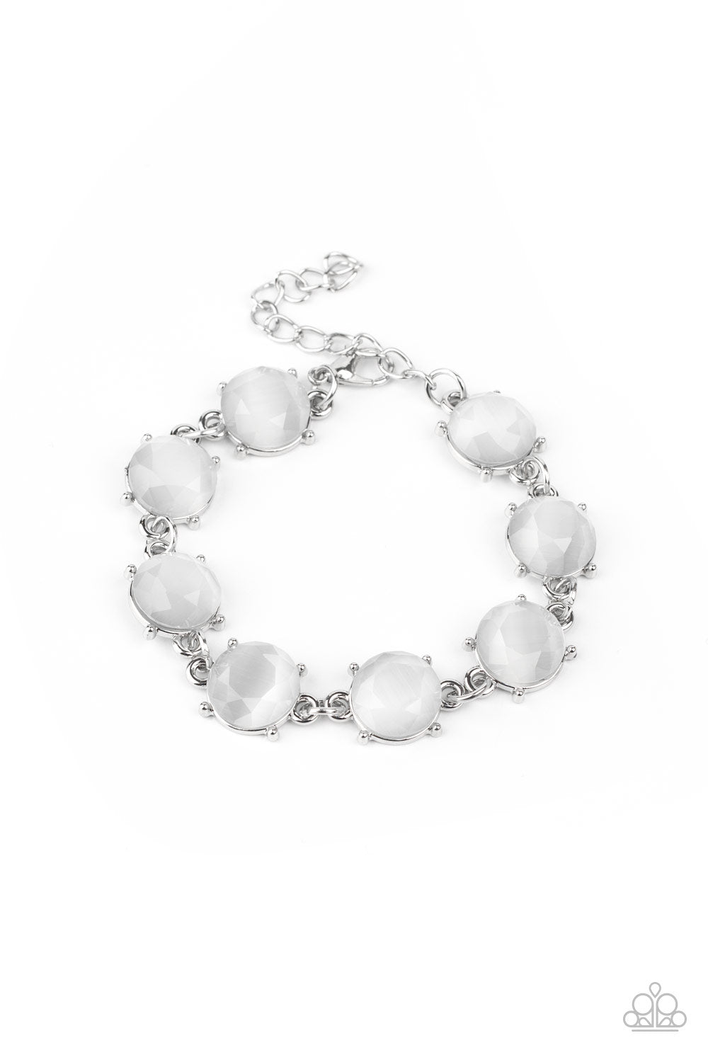 Ms. GLOW-It-All White Cat's Eye Bracelet - Paparazzi Accessories
