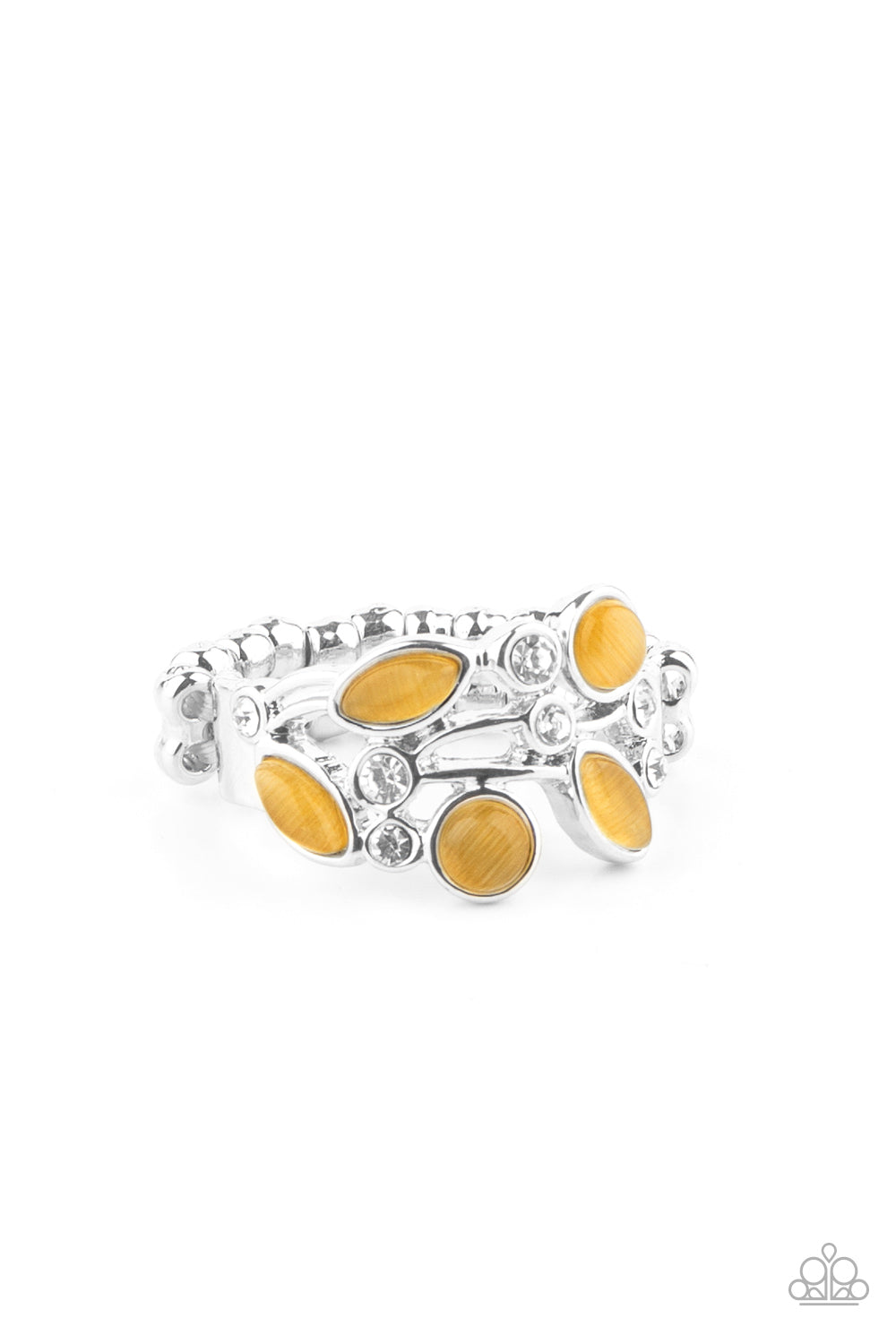Leafy Luster Yellow Cat’s Eye Ring - Paparazzi Accessories