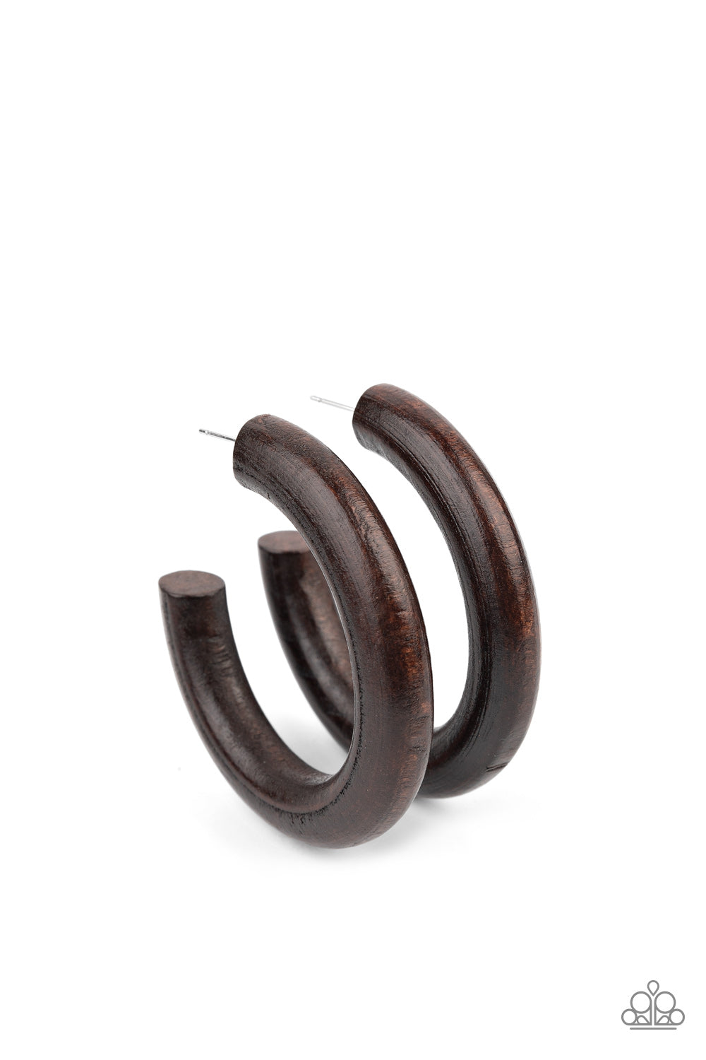 Woodsy Wonder Brown Hoop Earring - Paparazzi Accessories