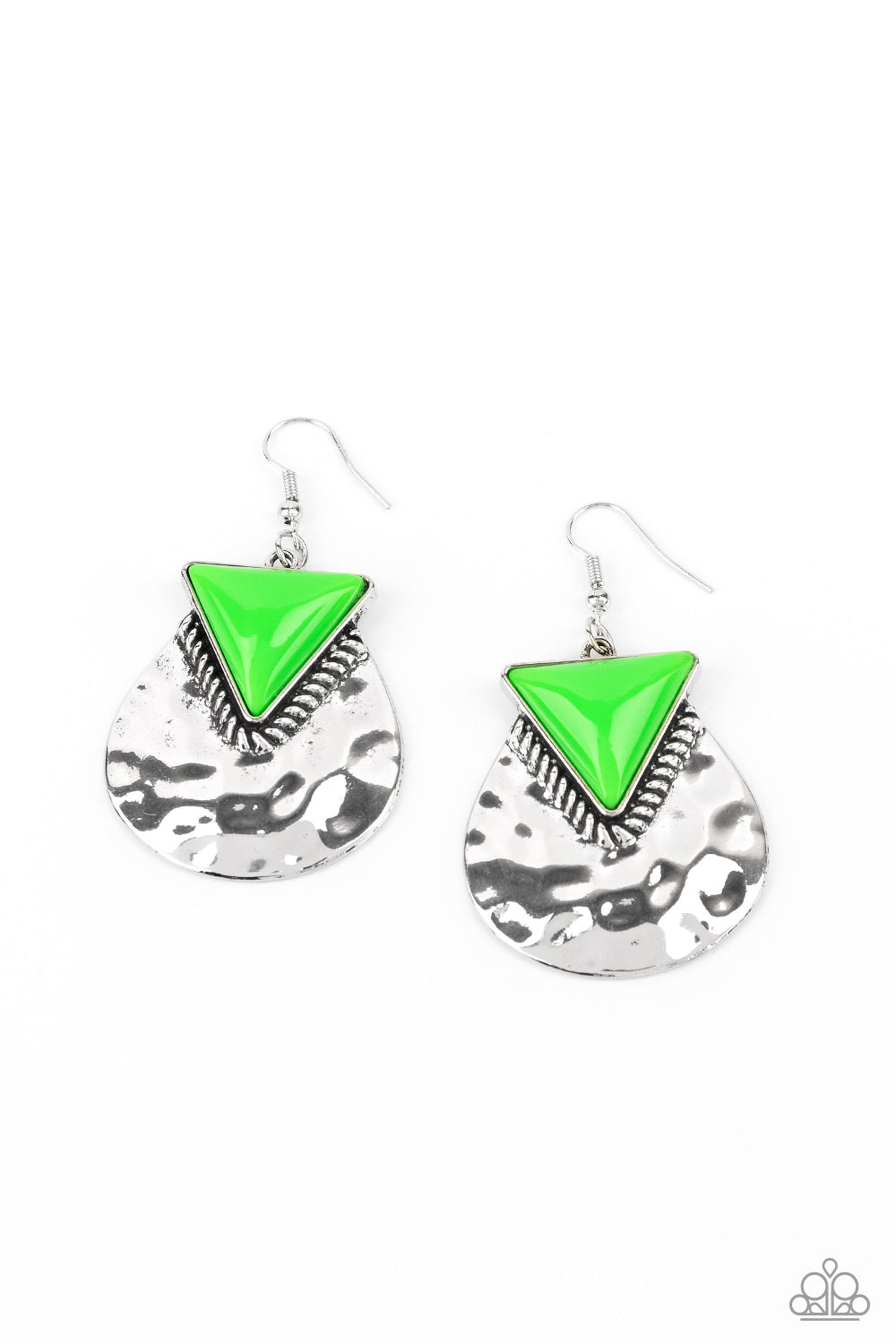 Road Trip Treasure Green Earring - Paparazzi Accessories