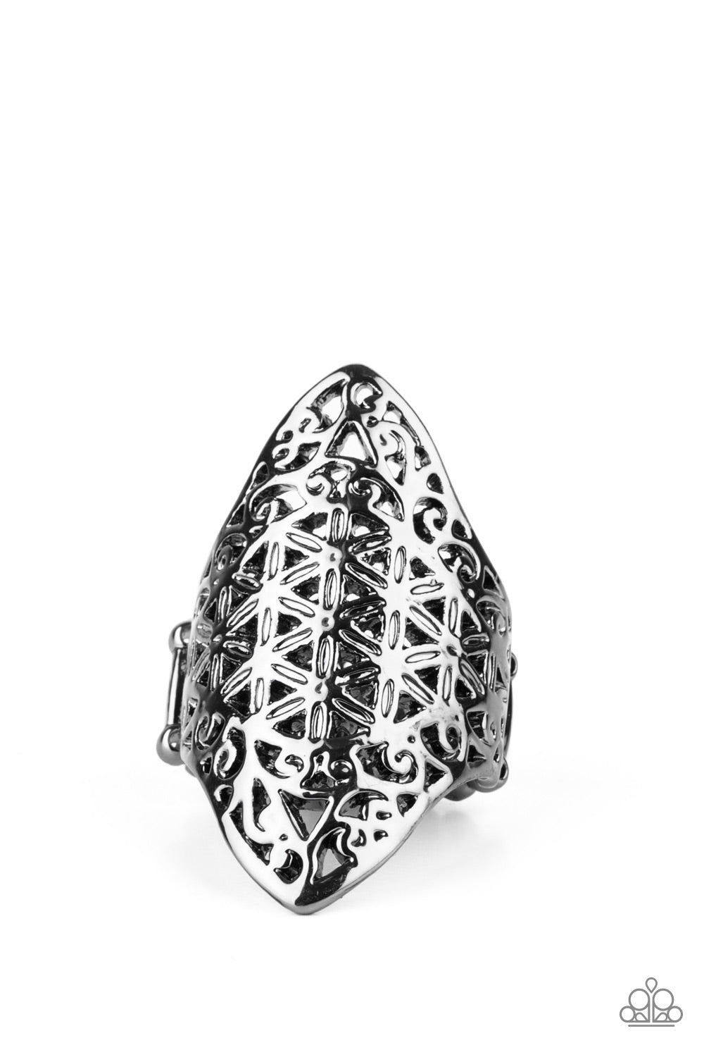 FRILL Ride Black Ring - Paparazzi Accessories